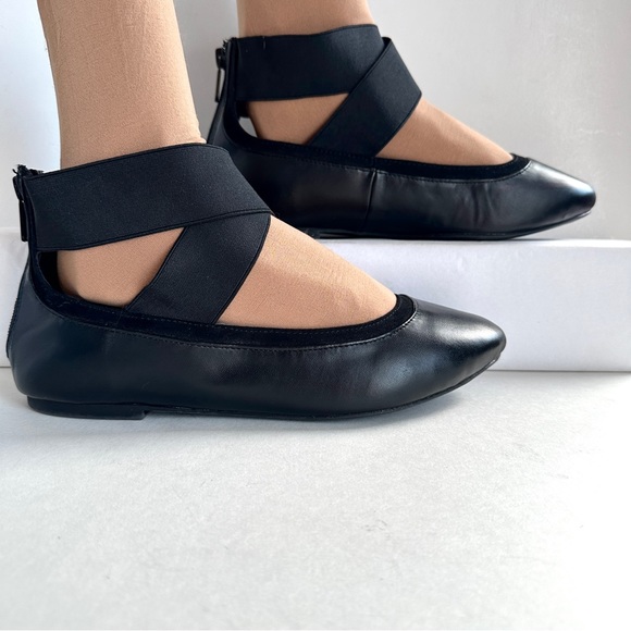 TORRID BLACK FAUX LEATHER ELASTIC STRAP BACK-ZIP WIDE WIDTH BALLET FLAT Sz10W - Picture 6 of 12